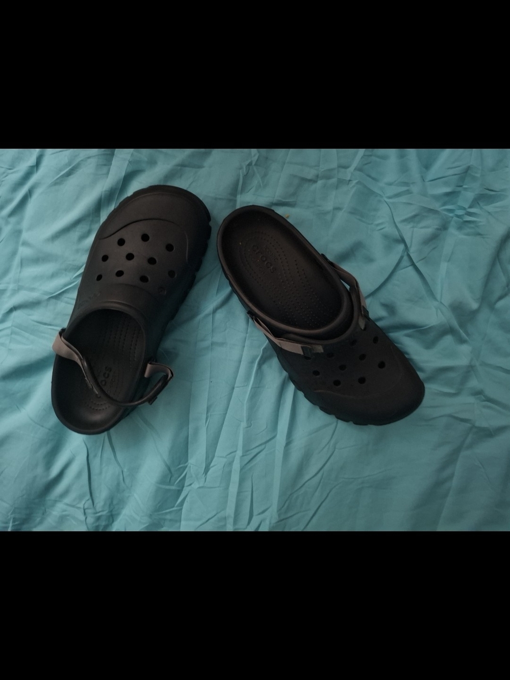 CROCS Men's Classic Black Clog Sandals with Heel Strap